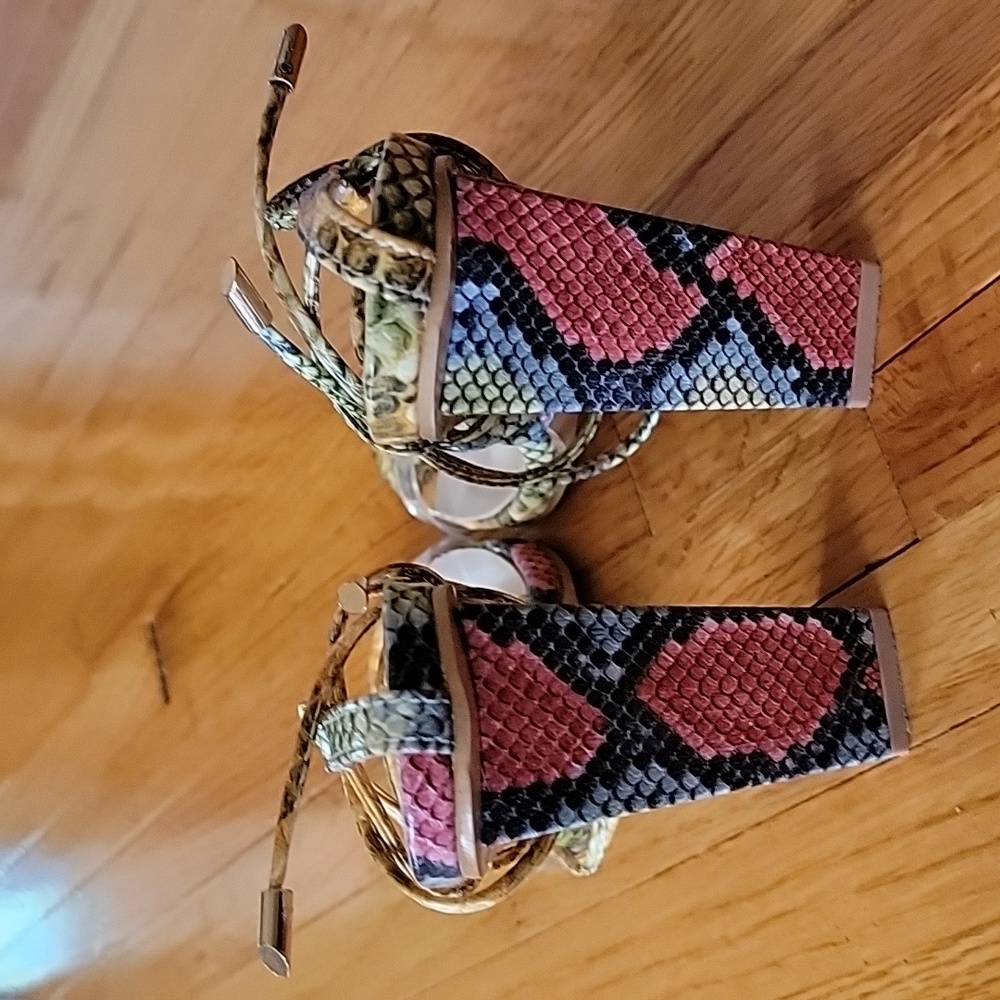 Fashion Nova Snakeskin Tie Up Heels - Picture 8 of 8